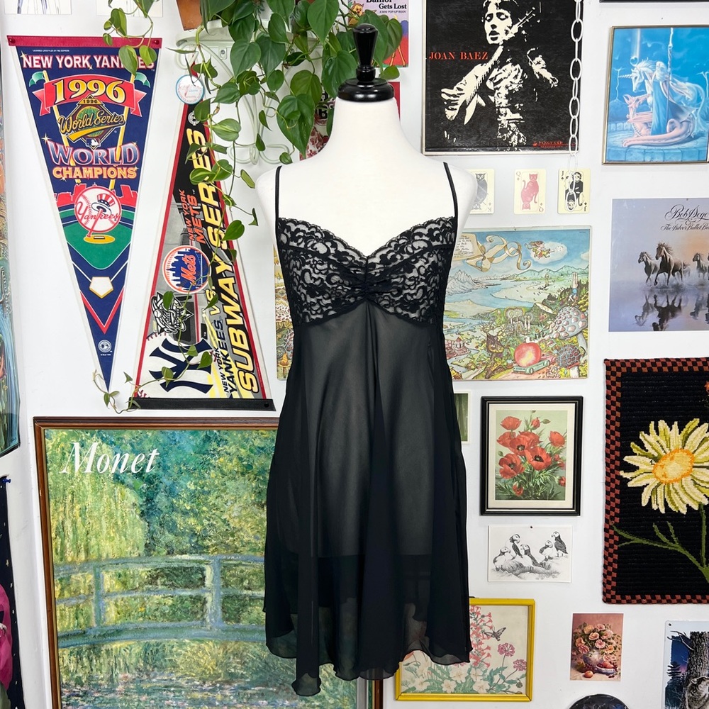 Vintage Lace Sheer Slip Dress
